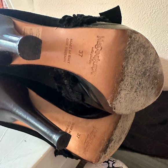 Tom Ford for Yves Saint Laurent Stretch Suede Ruffle Boots - Picture 6 of 8